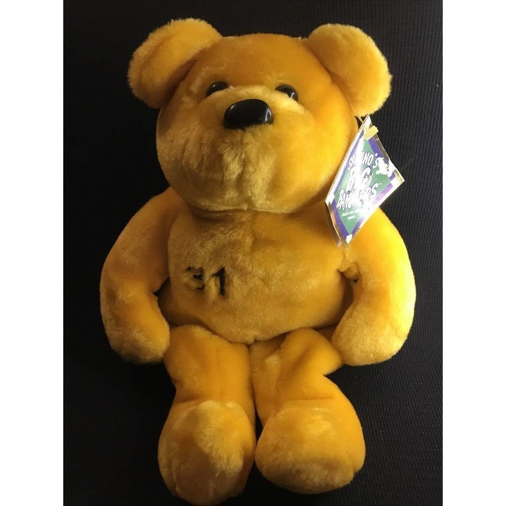 Salvino's Big Bammers Teddy Bear Plush Mike Piazza #31 Yellow 14"